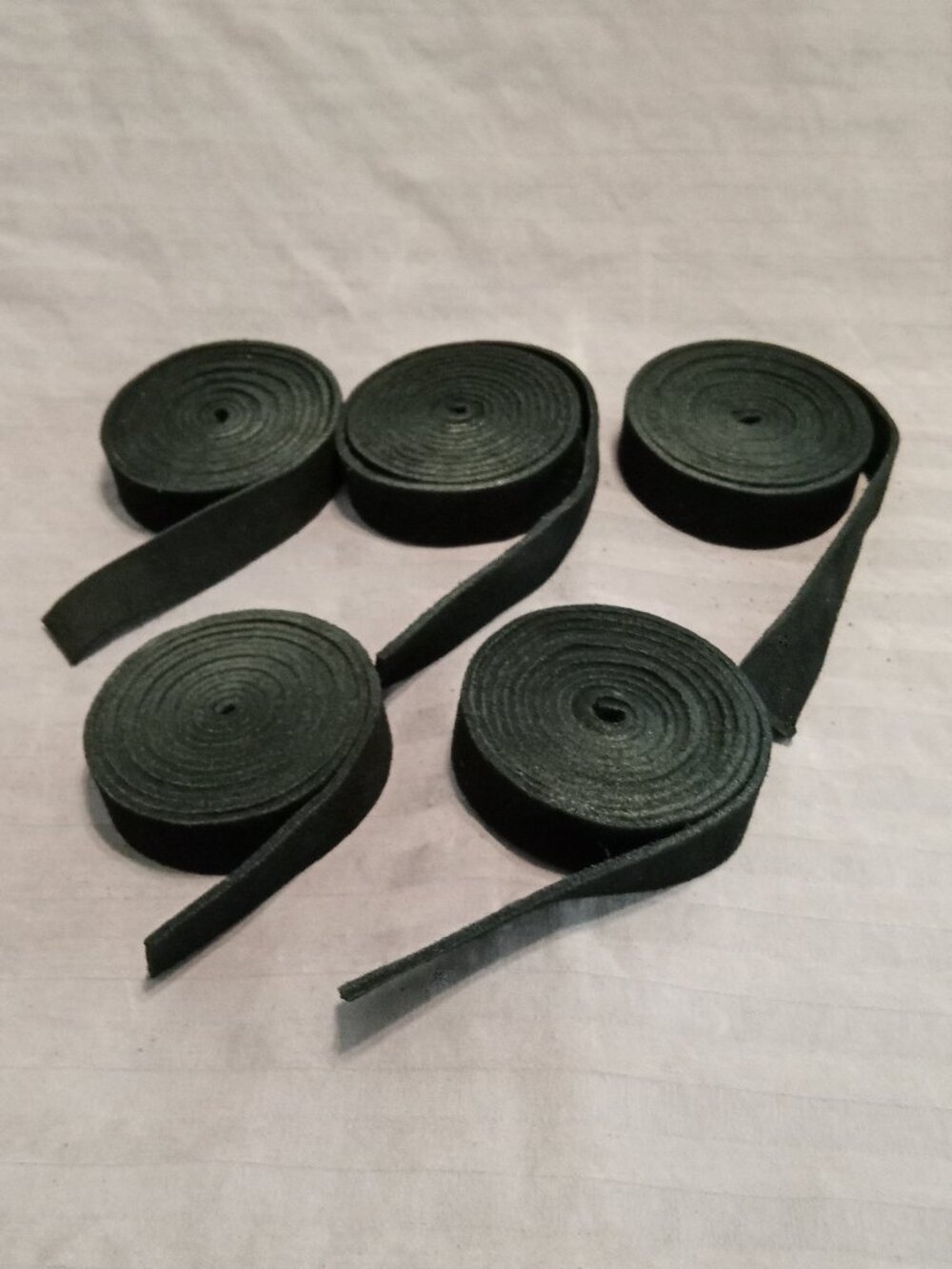 5 Black Suede Leather Strips for DIY, Crafts, & Creative Fun: 3mm x 53.5" x 5/8"